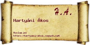 Hartyáni Ákos névjegykártya
